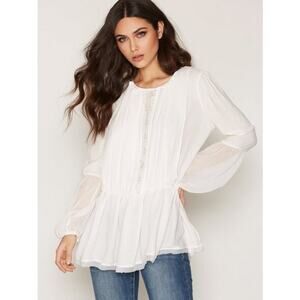 Free People Soul Serene white long sleeve peasant blouse